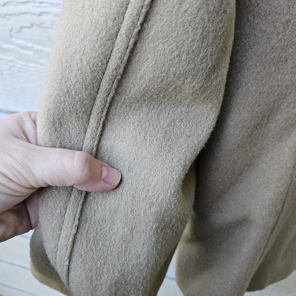 J. Crew camel colored pea coat wool nylon cashmere blend large - Picture 9 of 10